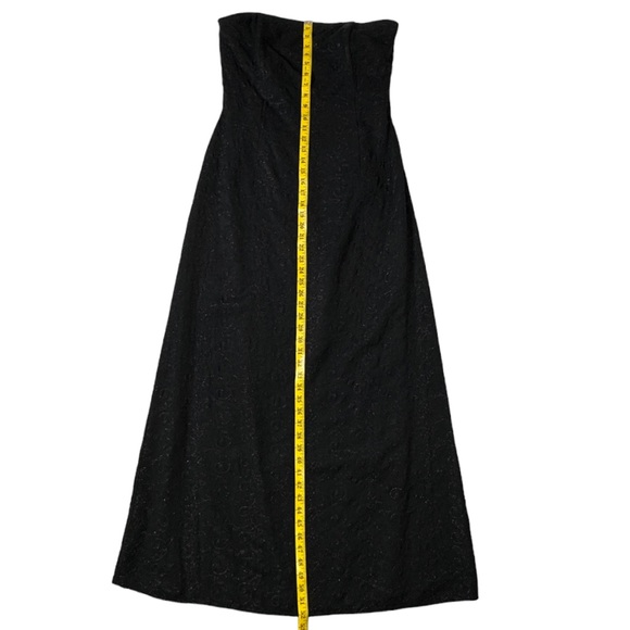 Vintage Jessica McClintock Black Maxi Dress Y2K Strapless Holiday NYE SZ 12 - Picture 15 of 15